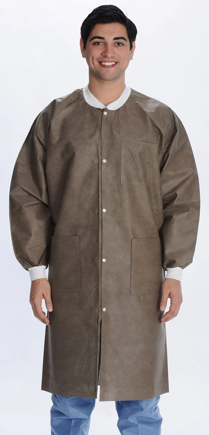 (10/Pack) Valumax Heavy Weight Knee Length Disposable Lab Coats - Neutral Colors