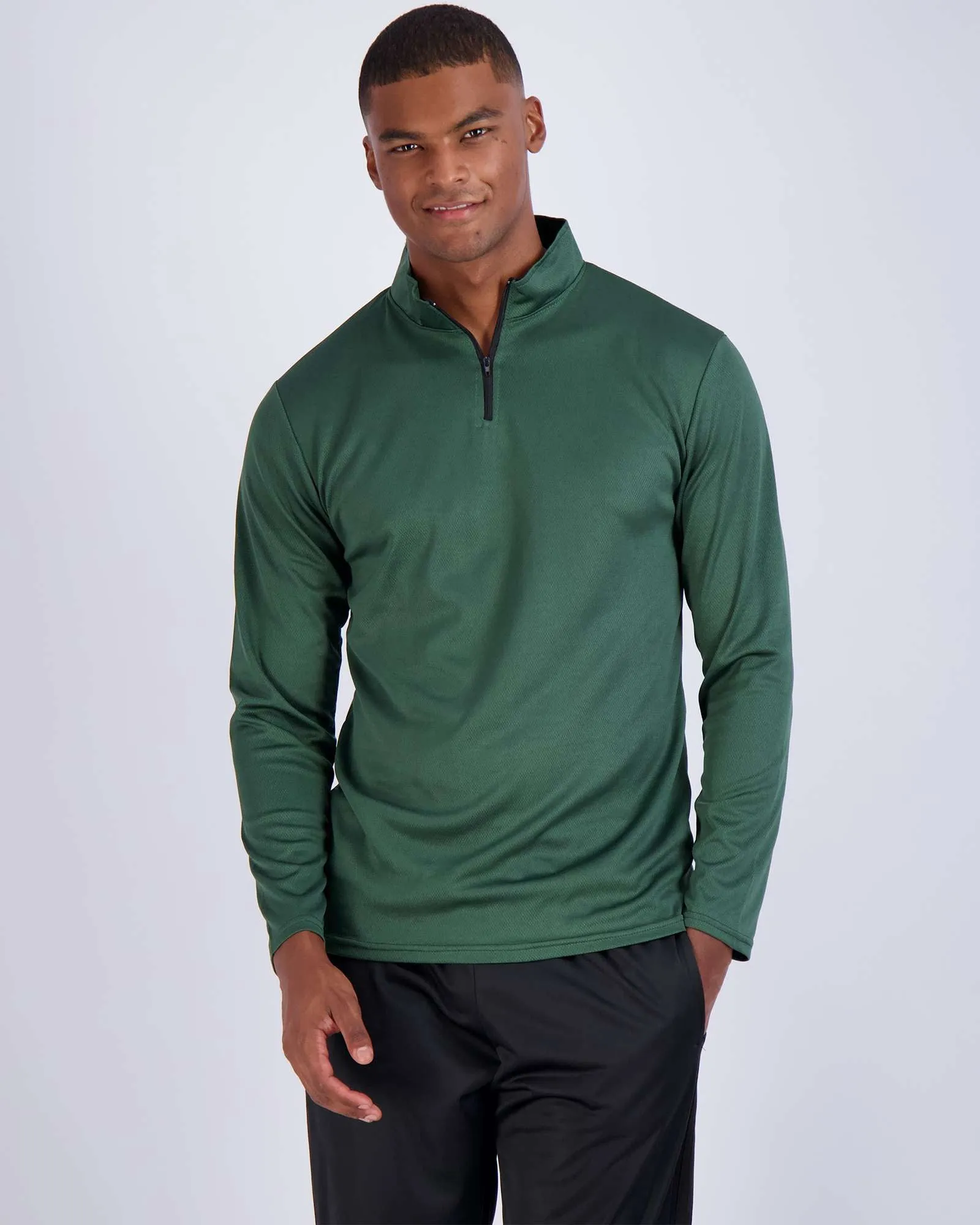 3 Pack: Mens Mesh Active Quarter Zip Pullover