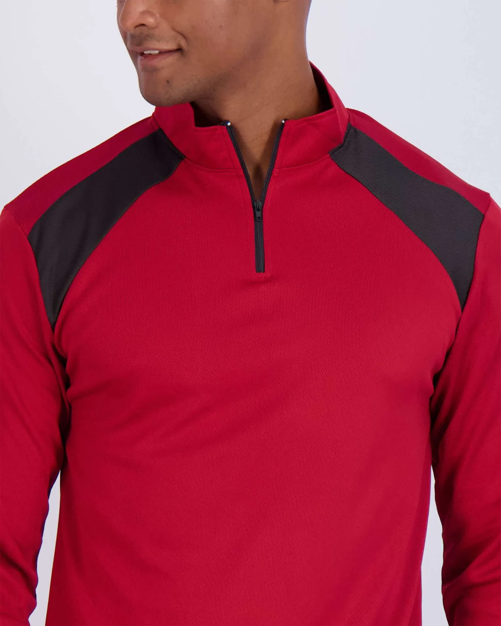 3 Pack: Mens Mesh Active Quarter Zip Pullover