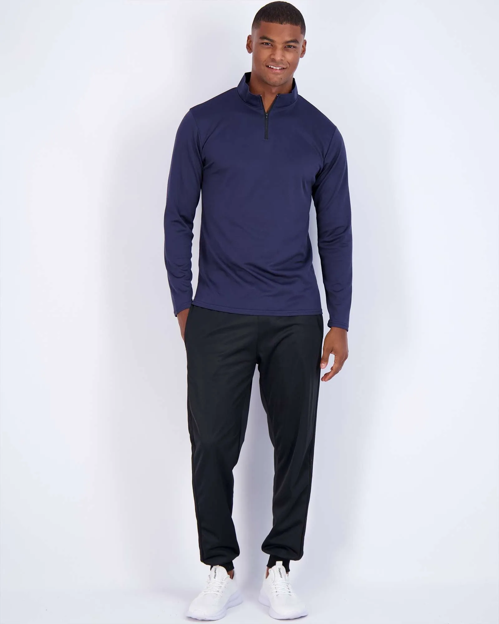 3 Pack: Mens Mesh Active Quarter Zip Pullover