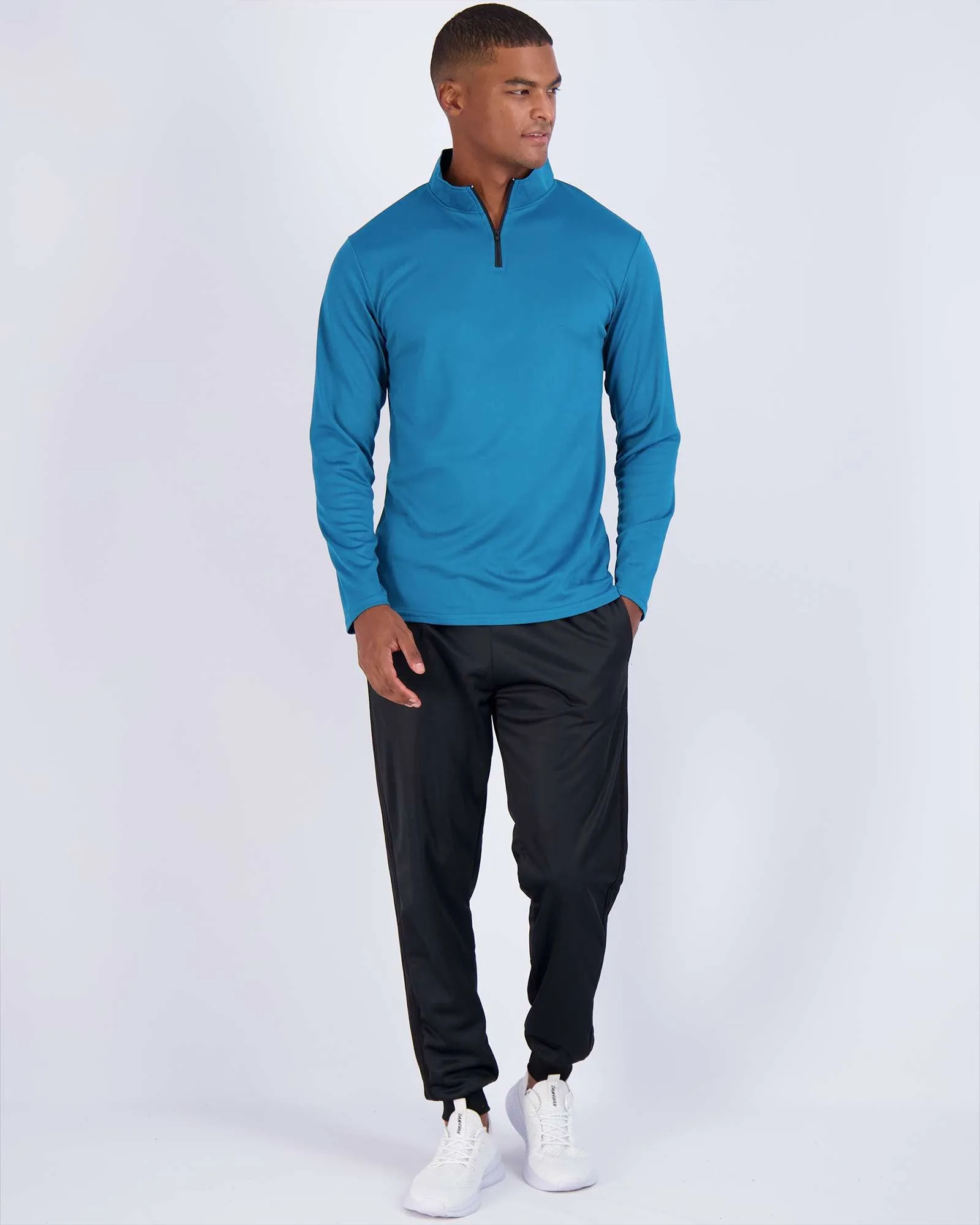 3 Pack: Mens Mesh Active Quarter Zip Pullover