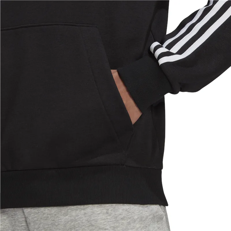 adidas Essentials French Terry 3 Stripe Hoodie - Mens - Black/White