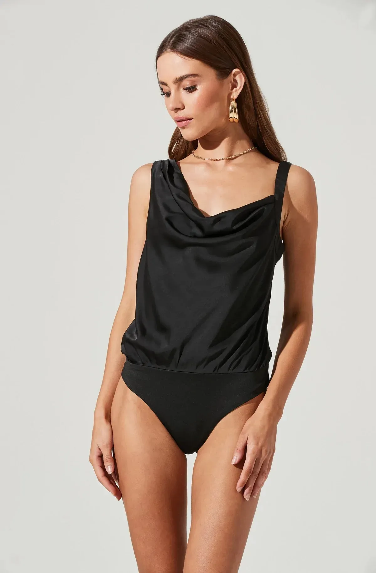 ASTR the label Cowl Neck Draped One Piece (M)