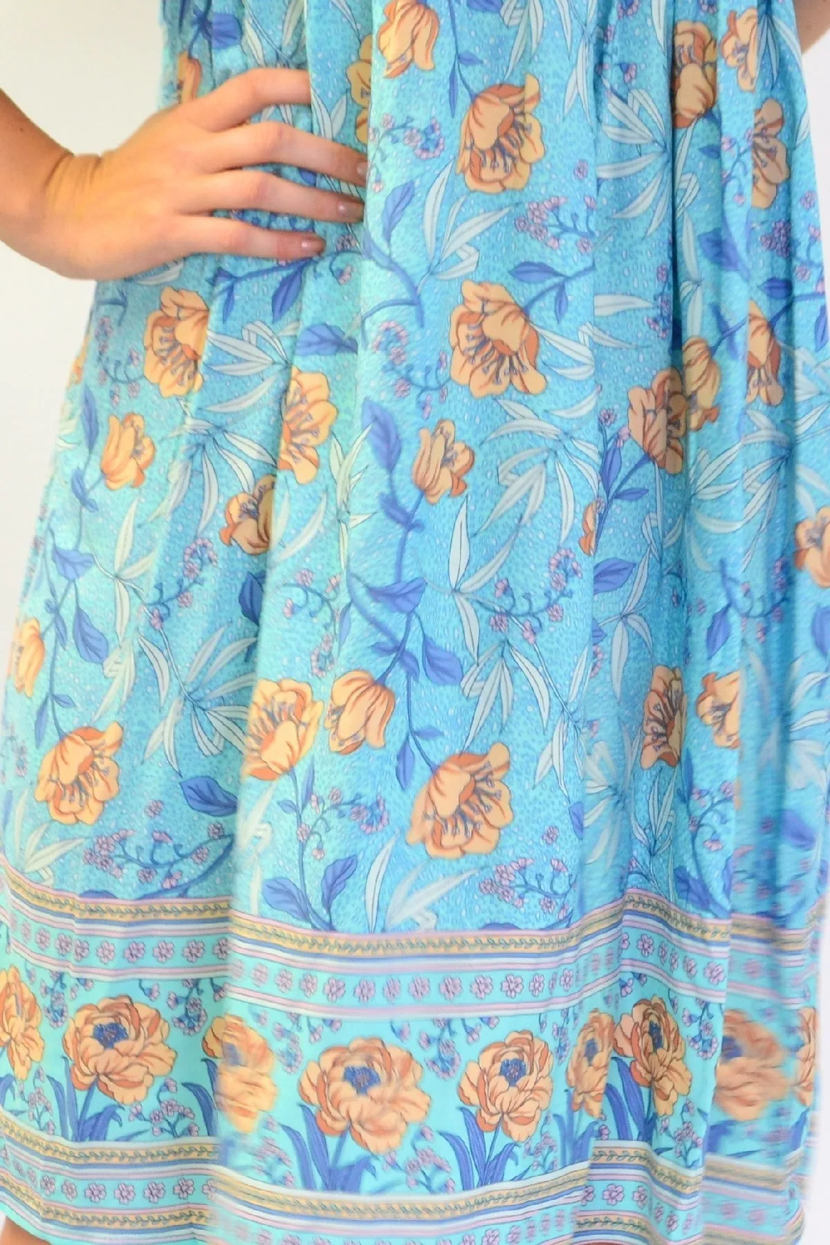 Baby Doll Bouquet Bell Sleeve Tunic Dress