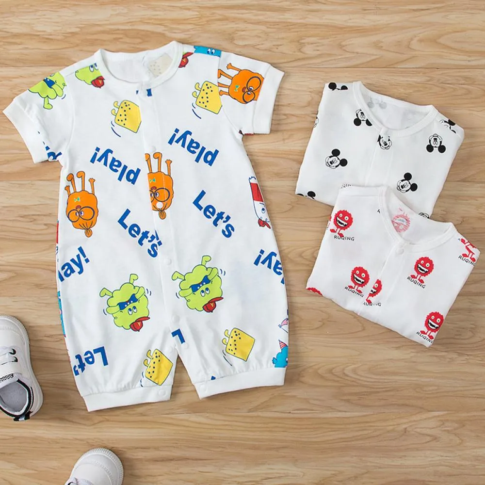 Baby NewBorn Boys And Girls One Piece Summer Pure Cotton Romper Mickey 3M-24M Wholesale Kids Clothing
