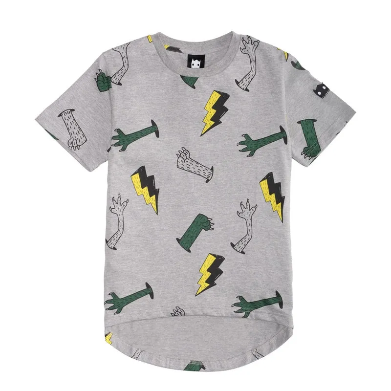 Band of Boys - SS Tee Monster Yardage - Marle Grey