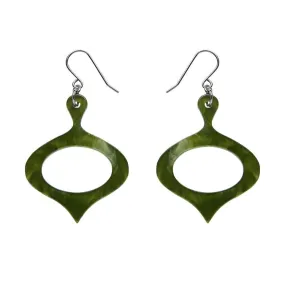 Bauble Ripple Resin Drop Earrings - Green