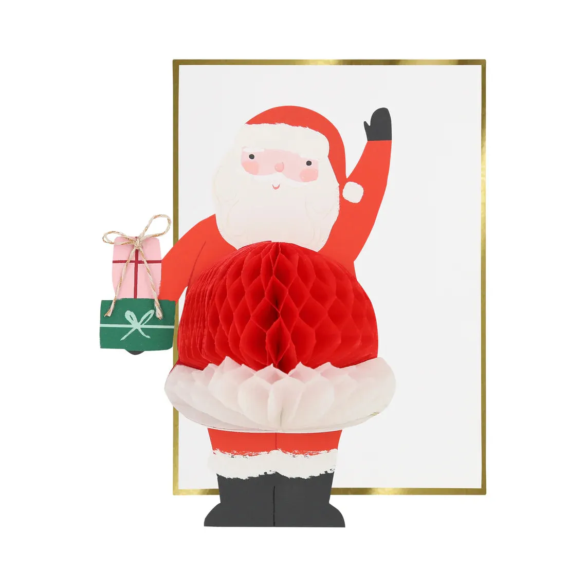 Christmas Card - Honeycomb Santa Stand Up