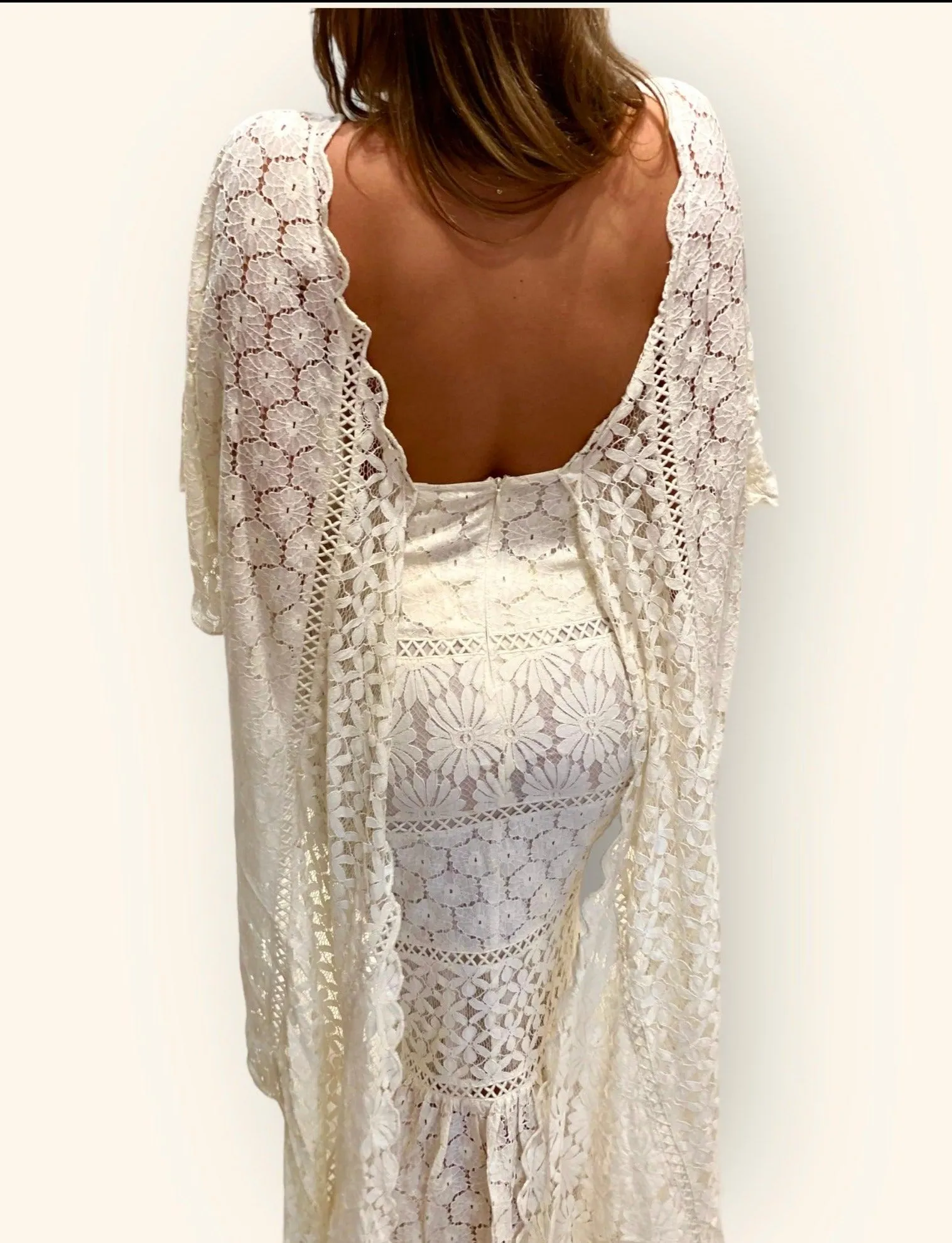Cream Maxi Kaftan Dress Swansong