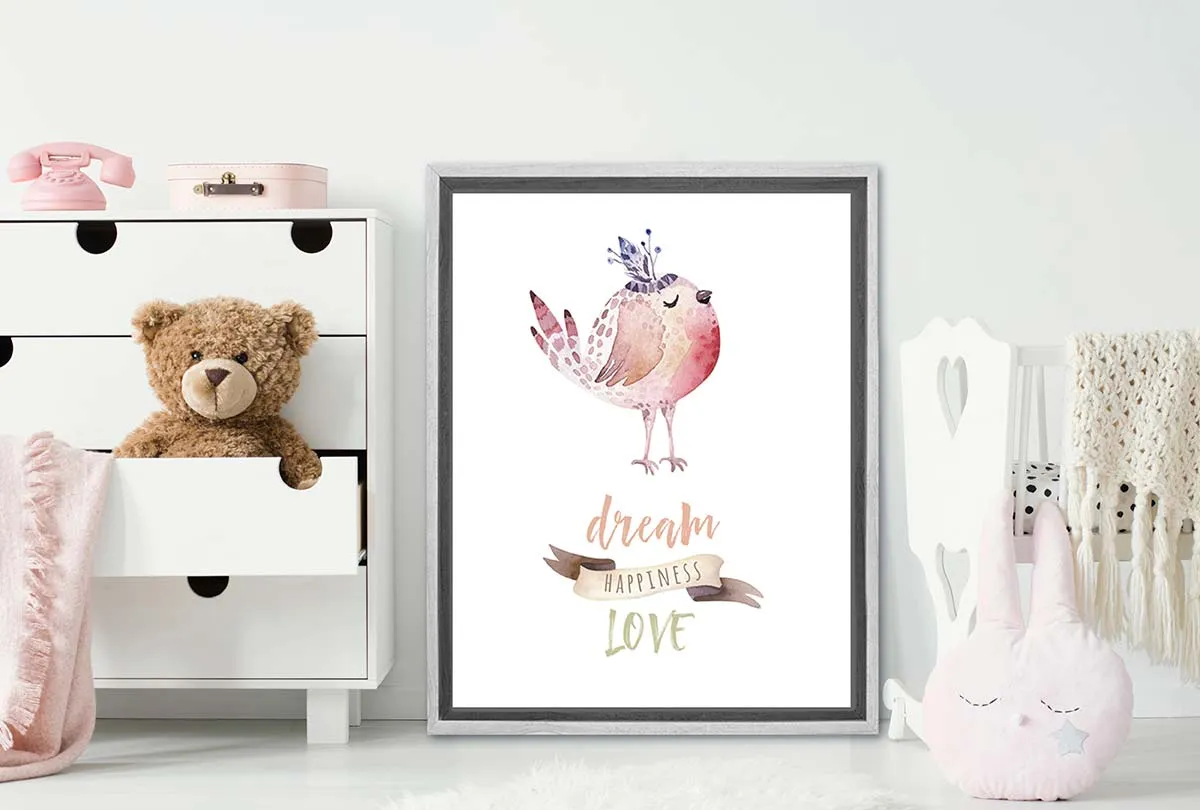 Cute Boho Bird | | Canvas Wall Art Print