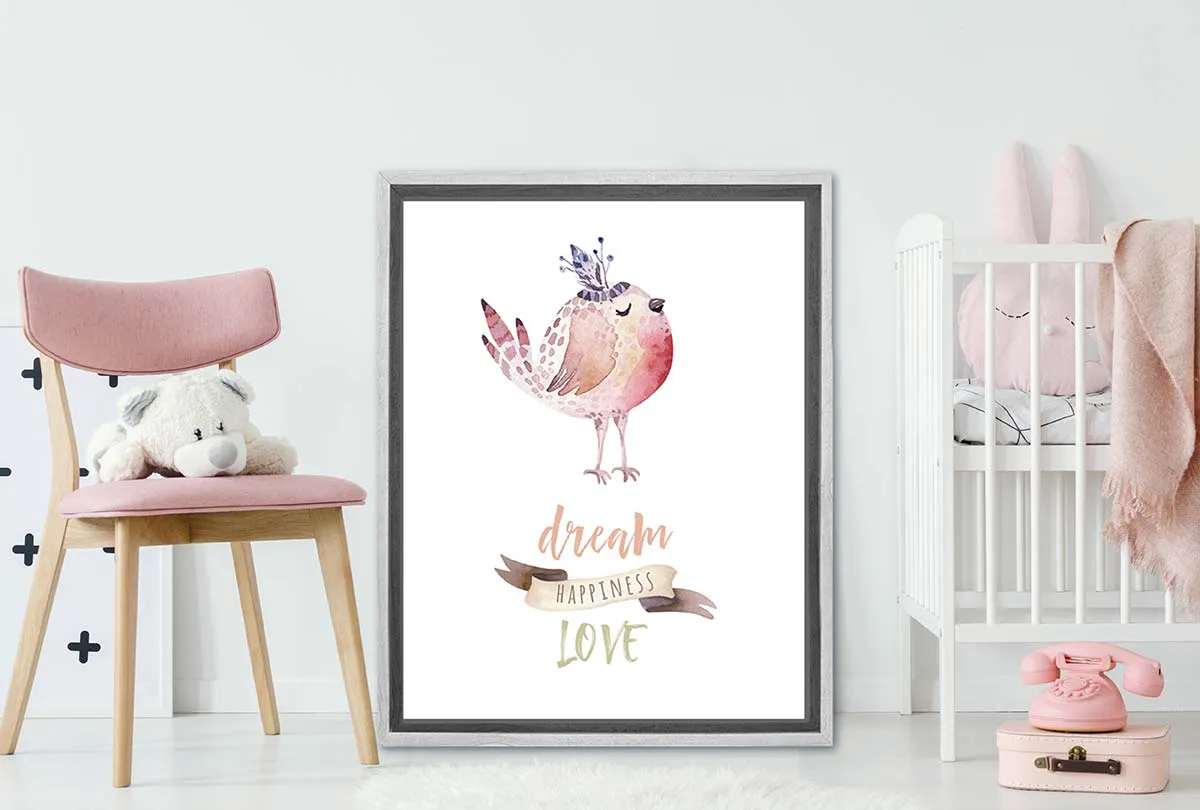 Cute Boho Bird | | Canvas Wall Art Print