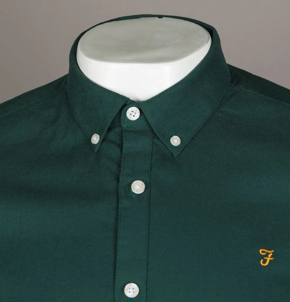 Farah Brewer Slim Fit Oxford Shirt Forest Green
