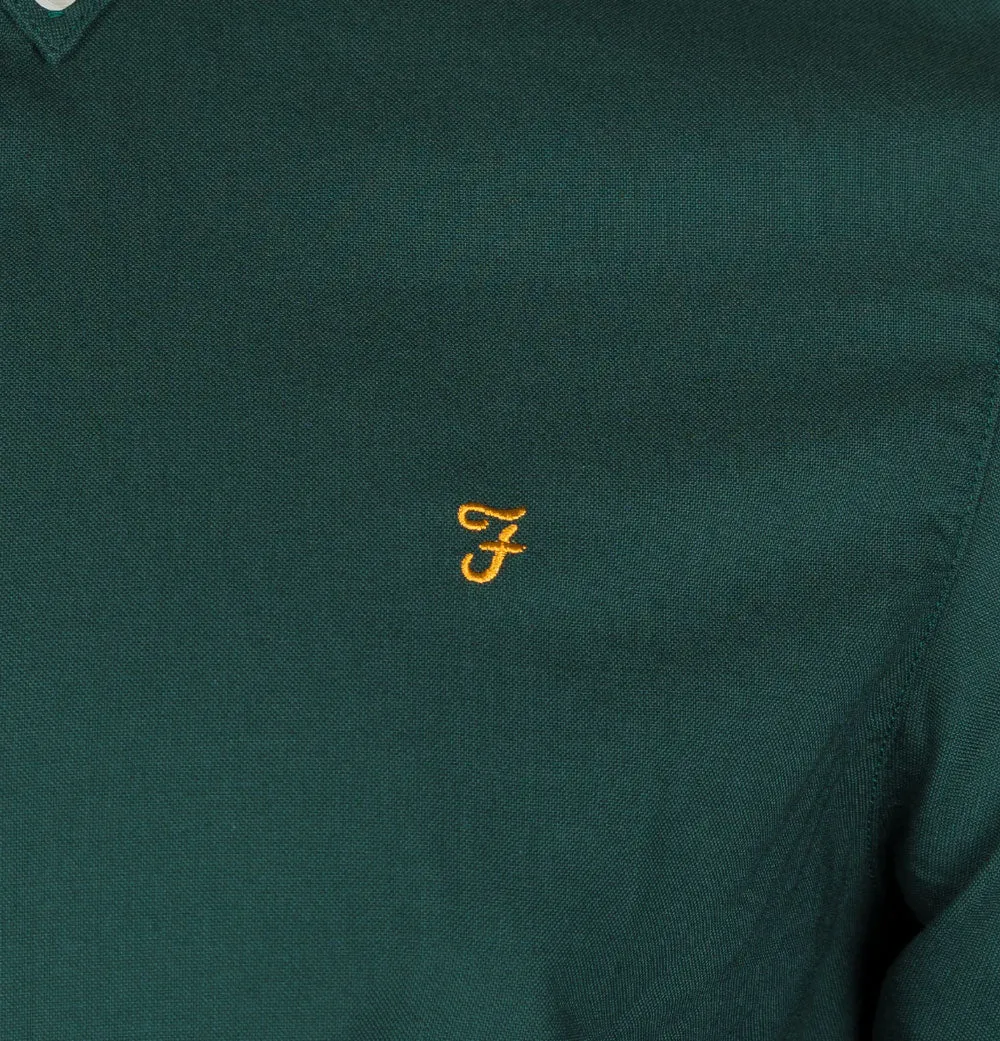 Farah Brewer Slim Fit Oxford Shirt Forest Green