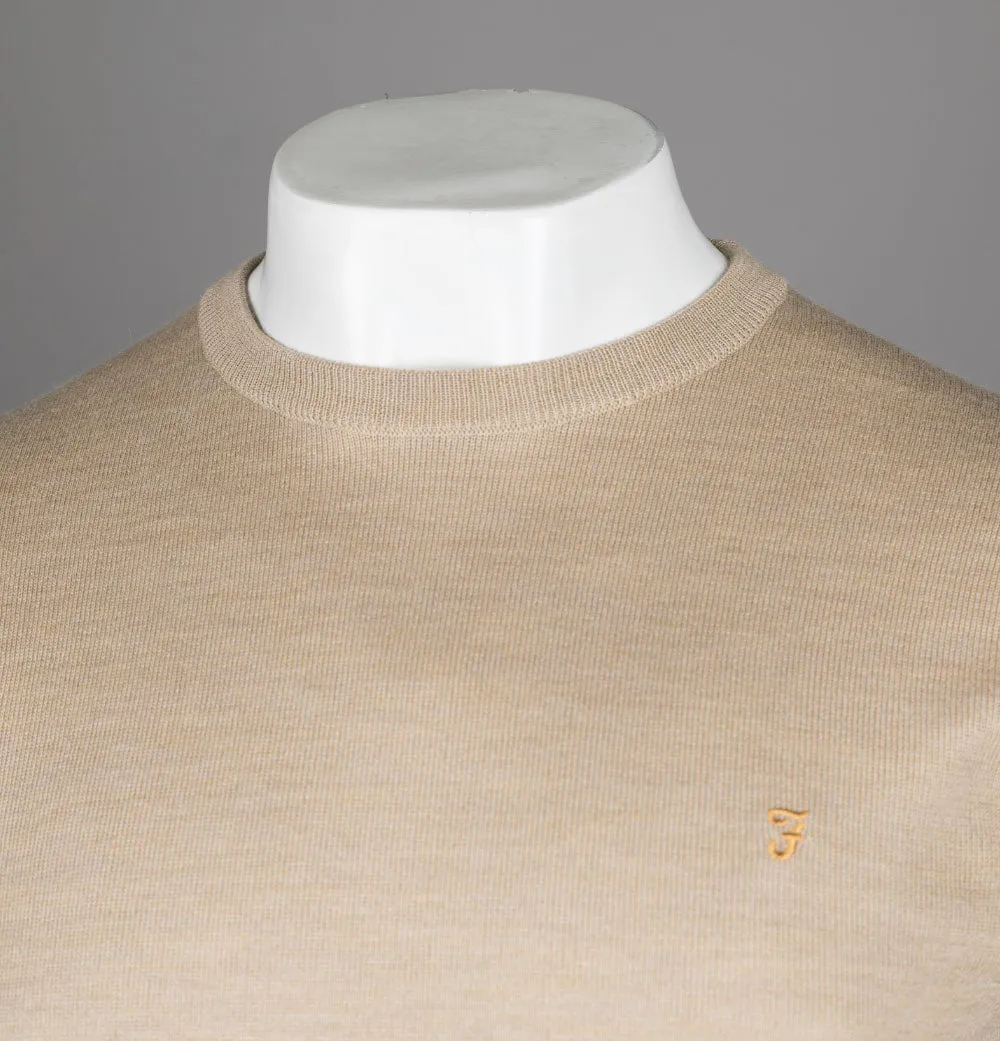 Farah Mullen Merino Wool Sweater Lightsand Marl