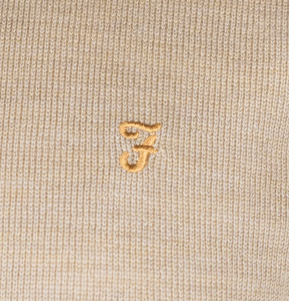 Farah Mullen Merino Wool Sweater Lightsand Marl