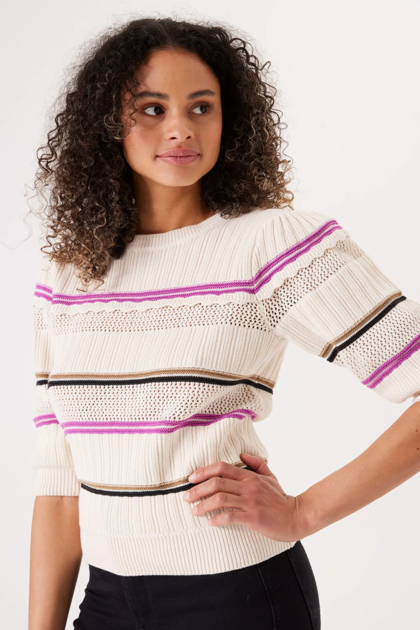Garcia Cream & Purple Jumper