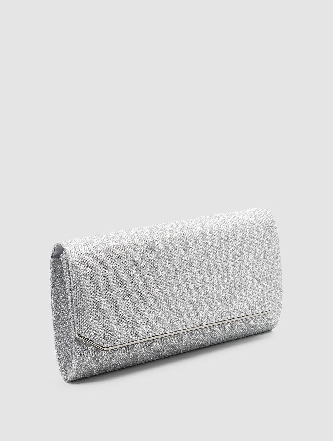 Glitter Mesh Geometric Flapover Bag