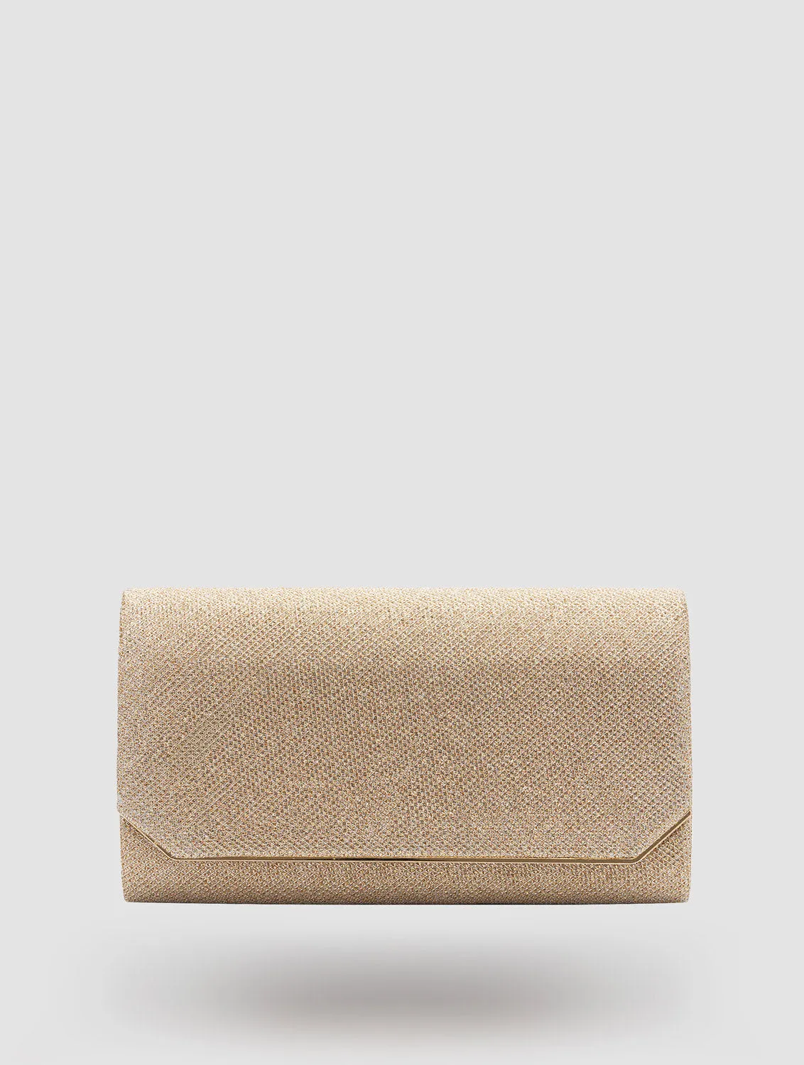 Glitter Mesh Geometric Flapover Bag