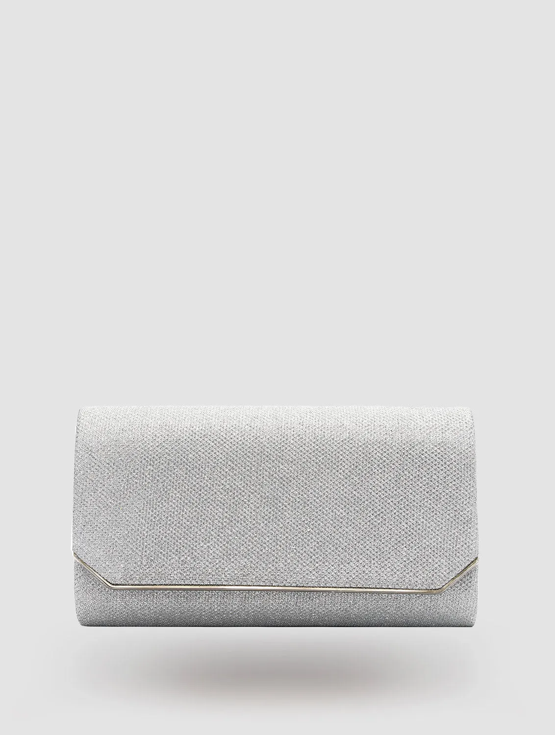 Glitter Mesh Geometric Flapover Bag