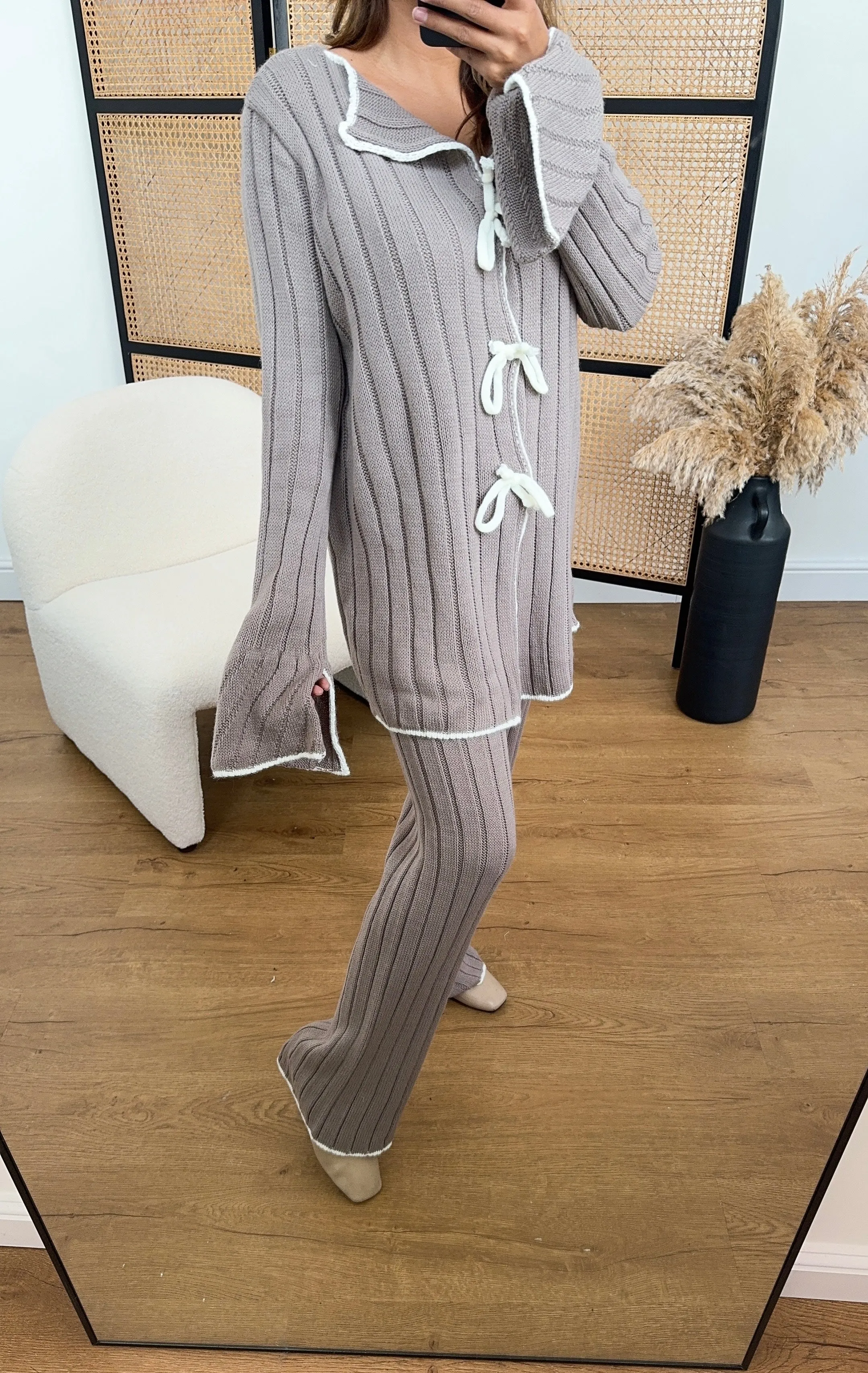 kaz knit coord in mauve