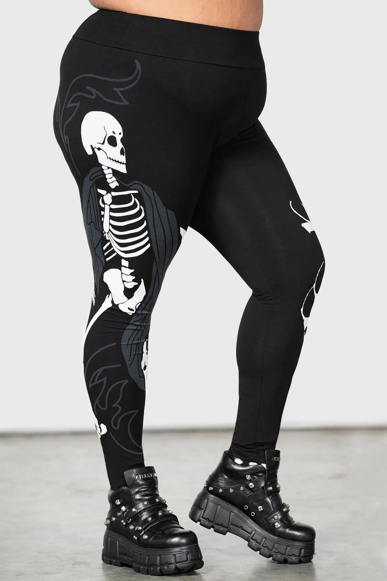 Killstar Danse Macabre Printed Leggings Skeleton & Skulls