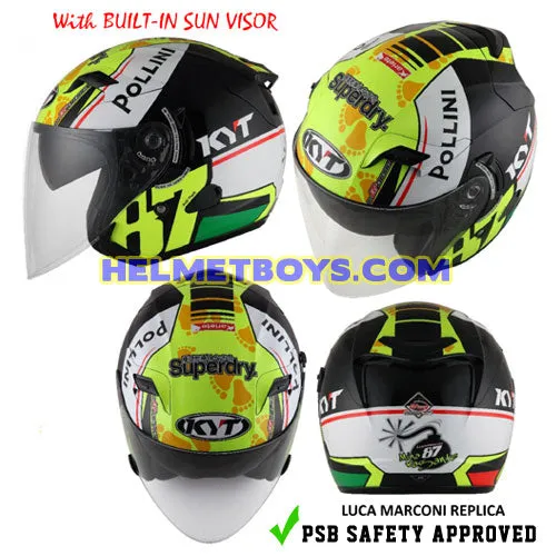KYT Motorcycle Sunvisor Helmet LUCA MACRONI