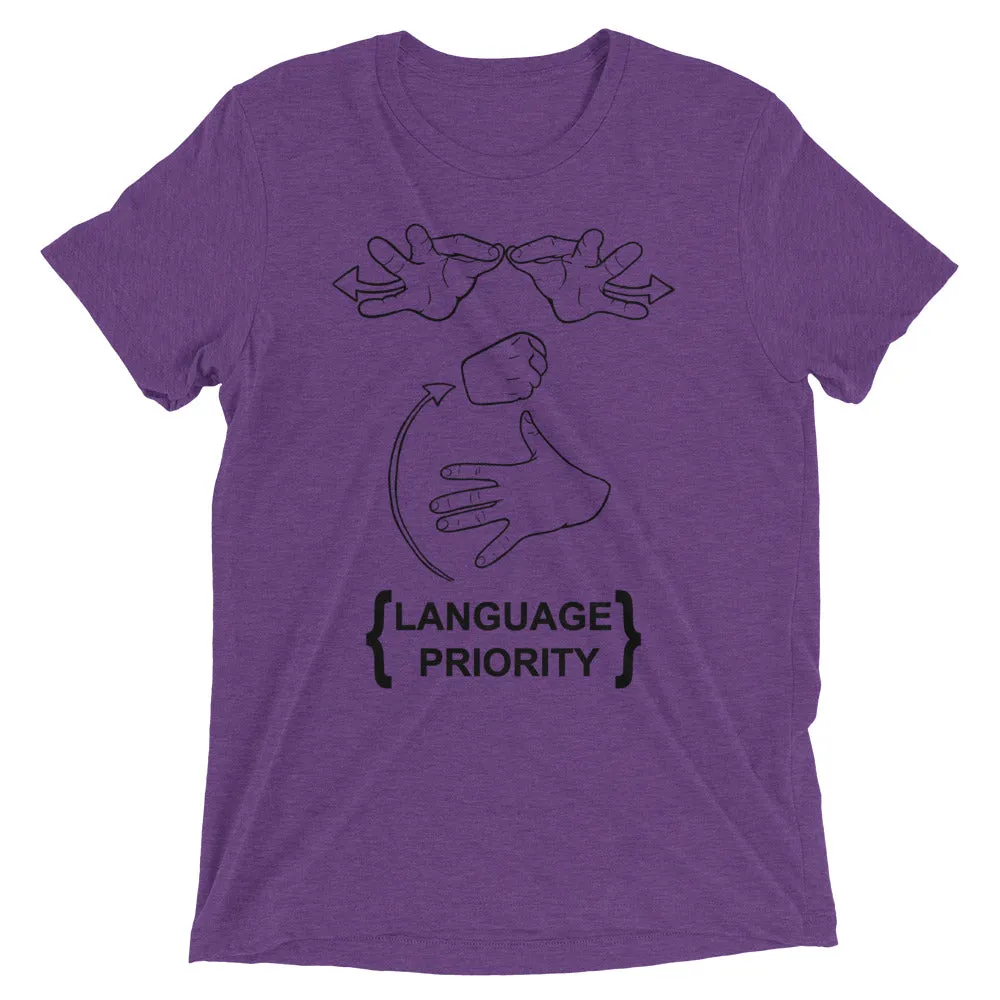 Language Priority Short Sleeve T-shirt (Tri-blend)