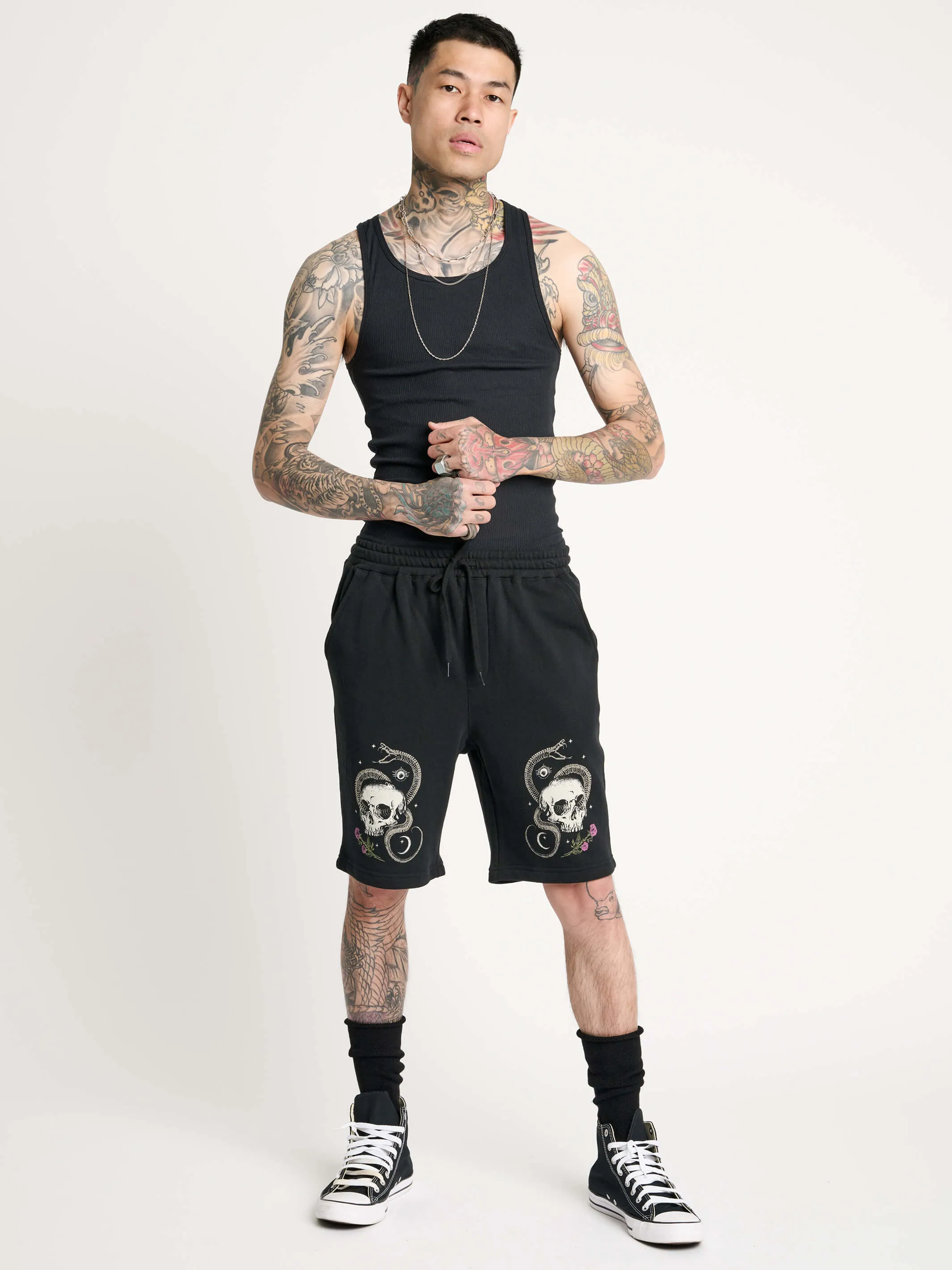 Snake & Skull Jogger Shorts