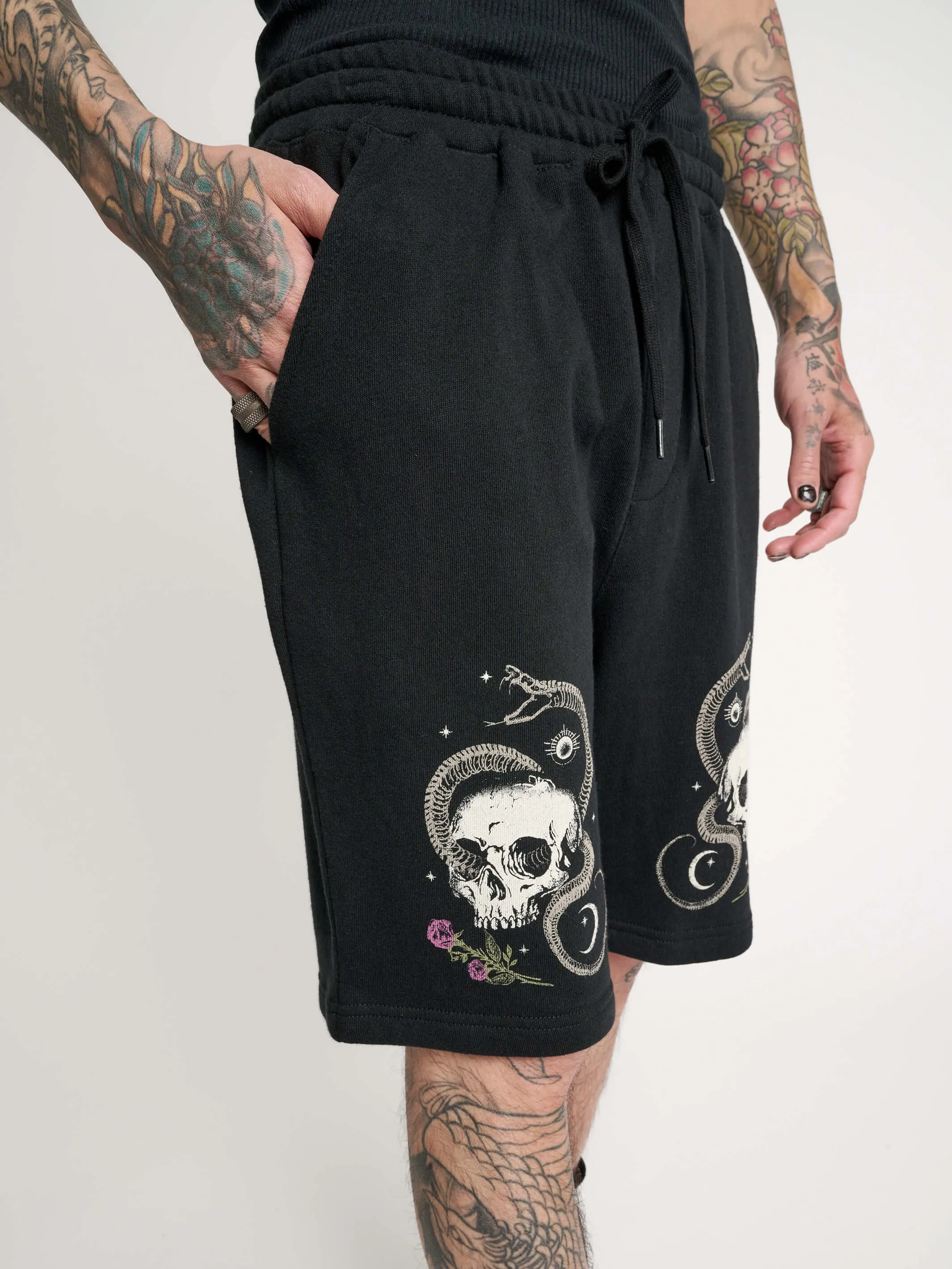 Snake & Skull Jogger Shorts