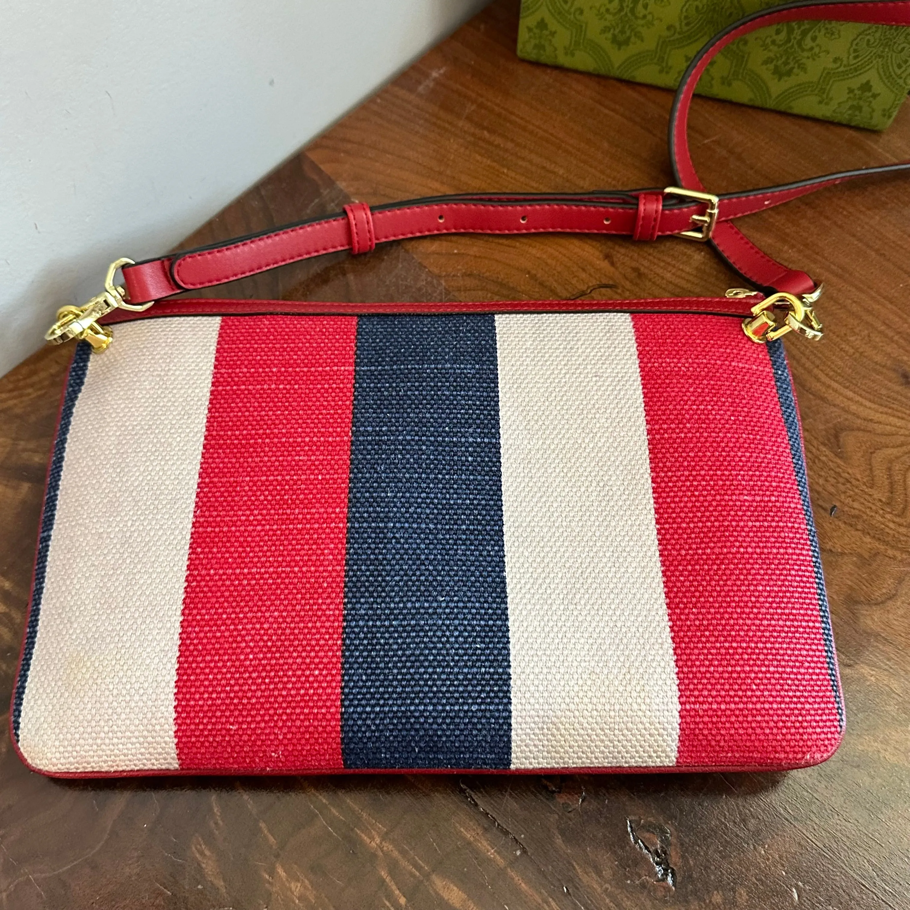 The Junco Crossbody - Red/White/Blue Vintage Gucci GG